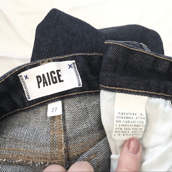 Paige high rise Sarah distressed jeans sz 27 - Picture 6 of 7
